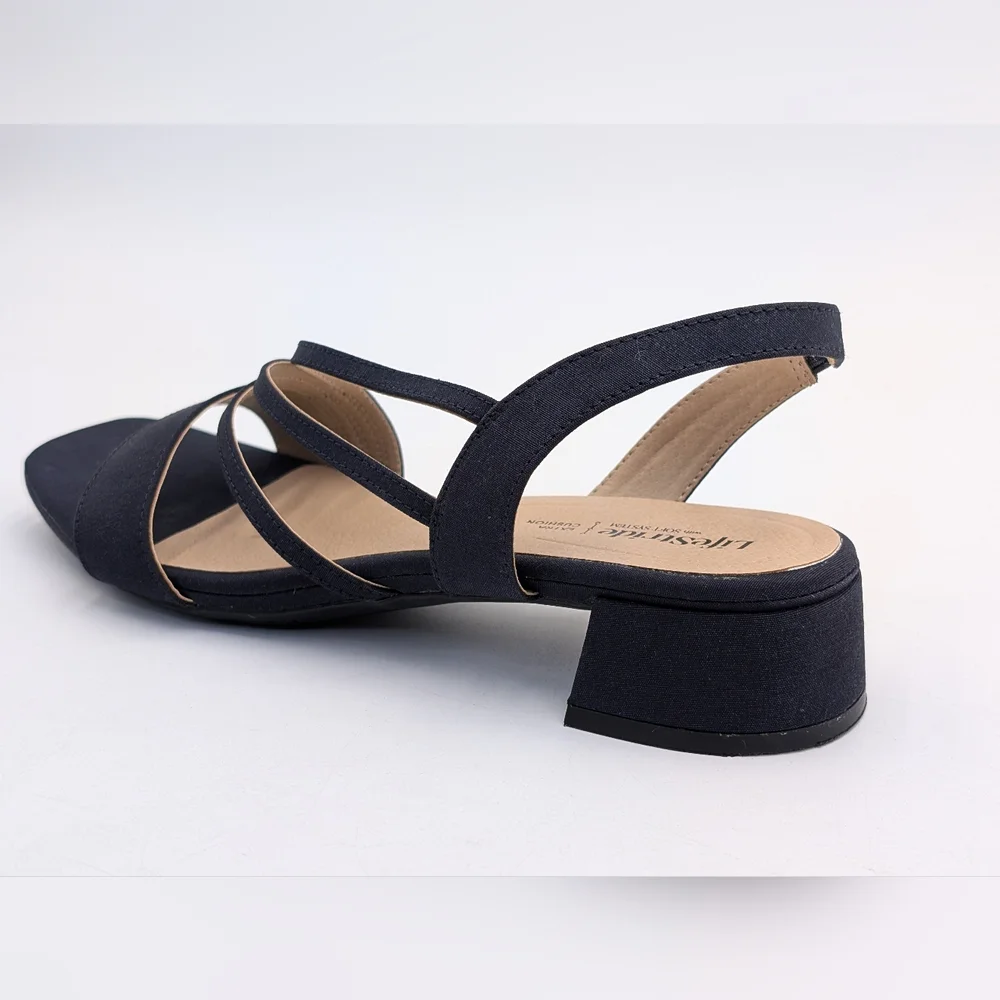 LifeStride Joy 2 Size 9.5W Slingback Deep Navy Fabric Soft System Extra Cushion